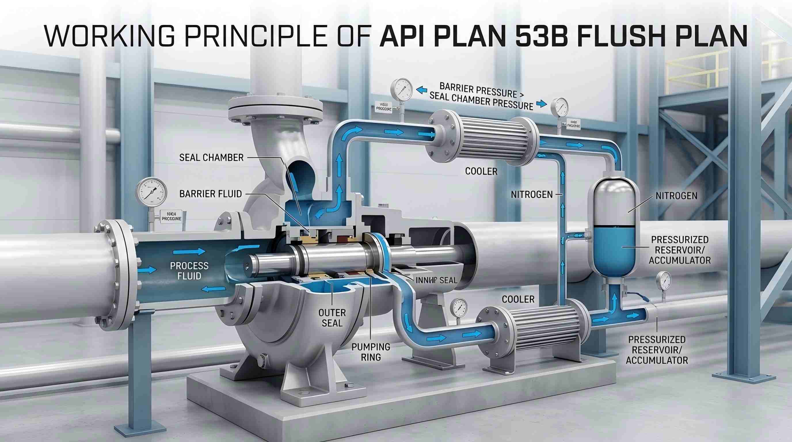 Pracovní princip API PLAN 53B Flush Plan